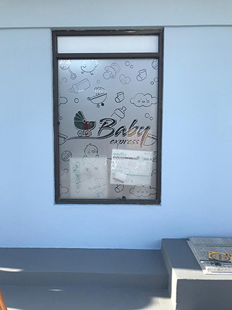 Frosted Vinyl with detail cutouts